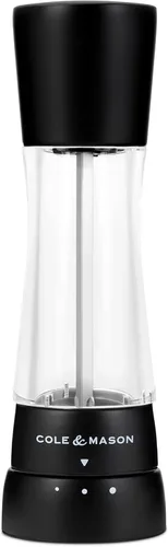 Vista 26 de Cole & Mason H332293 Derwent Black Wood Salt and Pepper Mills, Gourmet Precision+, Ajuste de Molienda, Haya Teñida/Acrílico, 190 mm, Juego