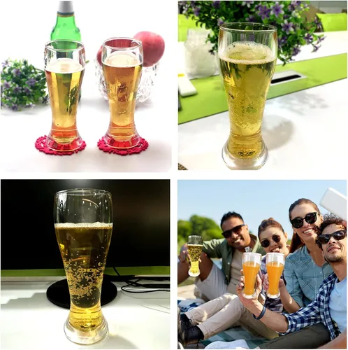 Vista 2 de Vasos de plástico Pilsner de plástico de 16 onzas, vasos de cerveza Pilsner, irrompibles, aptos para lavavajillas, sin BPA (juego de 4)