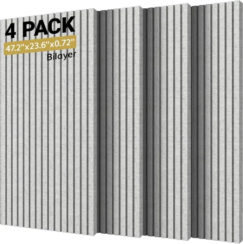 Vista 9 de TONOR Paneles de pared acústicos de doble capa autoadhesivos de alta densidad, paquete de 4 paneles de 47.2"x23.6"x0.72", paneles grandes de pared
