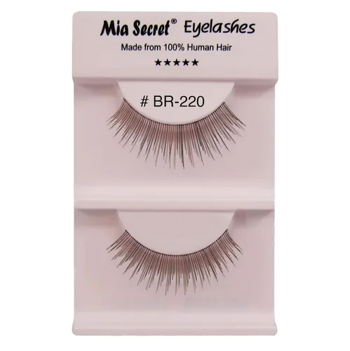 Vista 3 de Mia Secret Mix Highlights - Pestañas postizas de aspecto natural con tira negra, paquete de 4