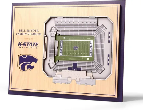 Vista 16 de YouTheFan - Póster para pared de la NCAA, vista de estadio en 3D de 5 niveles, Marrón