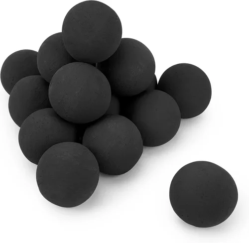Vista 22 de Stanbroil Paquete de 12 bolas de cerámica, bolas mixtas de 4 tamaños para chimenea, accesorio moderno para chimenea interior o exterior, hogueras