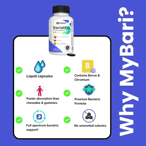 Vista 7 de Multivitamínico bariátrico todo en uno con hierro, fabricado en Estados Unidos, para hombres y mujeres, soporta manga gástrica y bypass con más