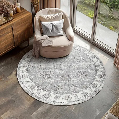 Vista 94 de jinchan Fiora - Alfombra lavable de área pequeña, alfombra de entrada floral de medio círculo de 2 x 3, tapete de media luna de pelo bajo, suave