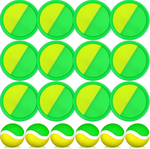 Vista 14 de Charniol Juguetes para niños, juego de lanzar y atrapar, juego de playa, juegos deportivos de pelota al aire libre, juguetes de nailon para niños