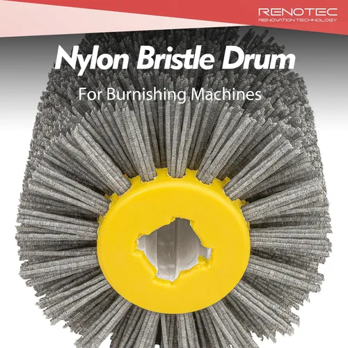 Vista 3 de Tambor de cerdas de nylon, #60, para remoción de escala y óxido, 4.33" x 4", 110x100mm, para máquina pulidora bruñidora