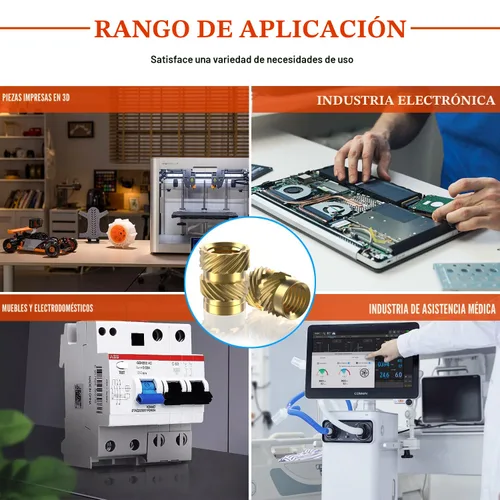 Vista 8 de 513 insertos roscados métricos con puntas de inserción de calor, M2 M2.5 M3 M4 M5 M6 Rosca hembra Kit surtido de tuercas moleteadas para plástico