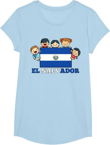 Vista 18 de Camiseta salvadoreña del Mes de la Herencia Hispana con la bandera de El Salvador para niños, Negro