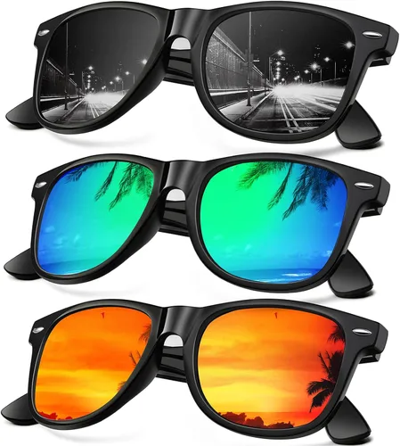 Vista 21 de KALIYADI - Gafas de sol polarizadas para hombres y mujeres unisex, marco semirretráctil, estilo retro, para conducir, con bloqueo UV