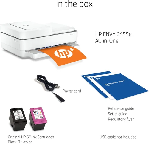 Vista 11 de HP ENVY 6455e - Impresora inalámbrica de inyección de tinta a color, escáner y fotocopiadora, configuración fácil, impresión portátil