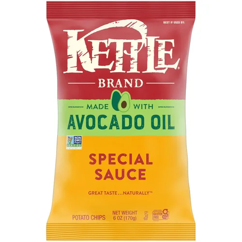 Vista 11 de Kettle Brand Fabricado con chips de vinagre de sidra de manzana y aceite de aguacate, bolsa de 6 onzas