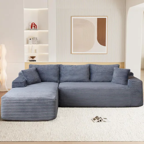 Vista 30 de Sofás seccionales de nube deshuesada de 95 pulgadas para sala de estar, cómodo y esponjoso sofá de espuma viscoelástica en forma de L, sofá modular