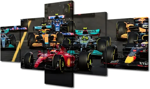 Vista 14 de TUMOVO Lienzo decorativo de pared para sala de estar, carreras, decoración moderna del hogar, carreras de automóviles, carteles impresos en alta