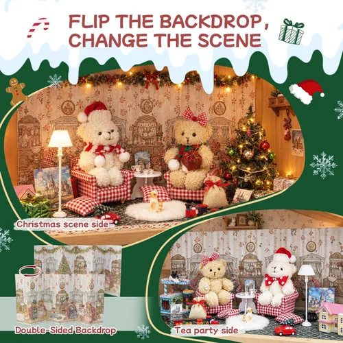 Vista 4 de iLAND Regalo de cumpleaños para niñas 6-8 Mini Teddy Bear Doll Playset CPC