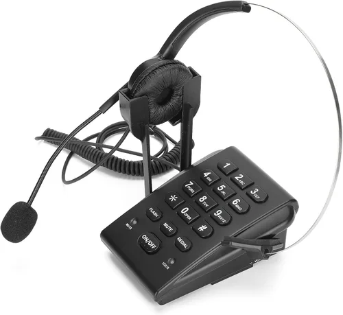 Vista 8 de Teléfono HT700 con cable con auricular micrófono omnidireccional centro de llamadas, teléfono manos libres con cable para oficina y hogar