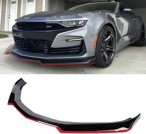 Vista 11 de Compatible con Camaro SS 2016-2024 / LS LT RS 2019-2024 de plástico ABS, 5 piezas, alerón divisor de labio de parachoques delantero