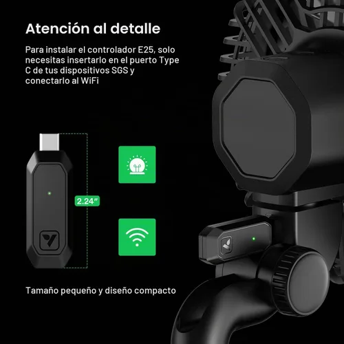 Vista 4 de VIVOSUN Controller E25, Expansion Port for E42A+/E42A, WiFi APP Control Controlador GrowHub para tienda de cultivo, compatible con dispositivos