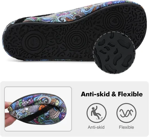 Vista 3 de XIHALOOK Pantuflas de casa para mujeres y hombres, zapatos cómodos con suela de goma suave para interiores y exteriores
