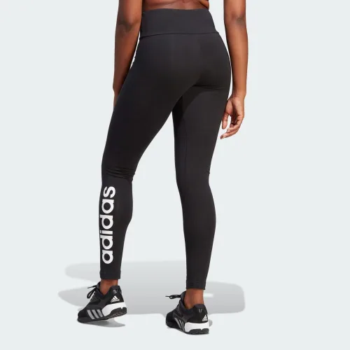 Vista 2 de adidas Leggings Essentials de cintura alta con logotipo para mujer