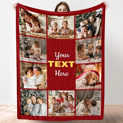 Vista 25 de Artsadd Manta personalizada con collage de texto fotográfico, manta de fotos personalizada para hombres, mujeres, él o ella, manta personalizada