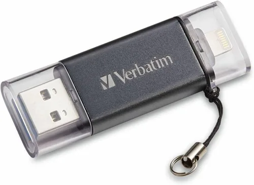 Vista 3 de Verbatim Unidad flash USB 3.0 dual Store 'n' Go de 16 GB para dispositivos Apple Lightning, grafito (49304)
