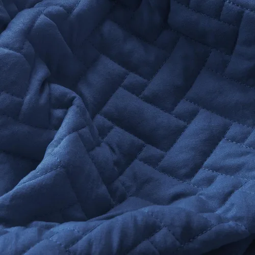 Vista 6 de EMME Juego de ropa de cama tamaño King, color azul marino, colcha suave y ligera prelavada, colcha de microfibra reversible acogedora de 3 piezas