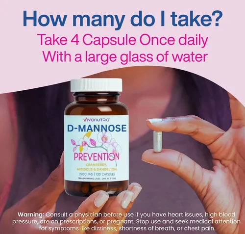 Vista 4 de Pastillas de arándano para mujeres con D-manosa – Suplementos de manosa D para mujeres + suplemento de arándano – Apoyo urinario diario, comodidad