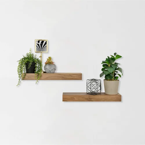 Vista 20 de MCS Estantes flotantes de grano de madera natural, 12 x 4 pulgadas, juego de 2, 12 x 4 pulgadas