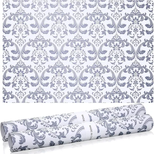 Vista 10 de 24 hojas de forros perfumados para cajones de 15.7 x 22.8 pulgadas, color lavanda, papel no adhesivo, estampado floral perfumado para armario