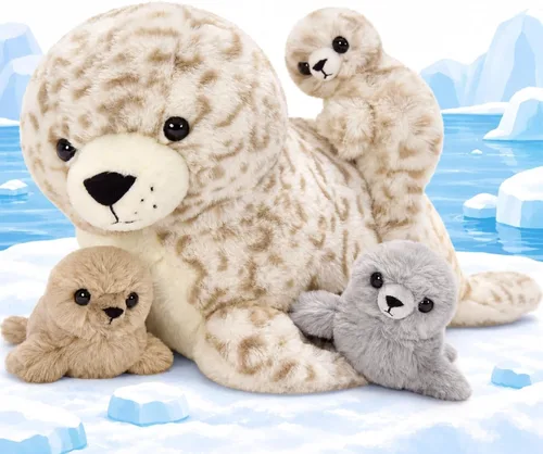Vista 35 de BENINY - Juego de 4 piezas de peluche de águila calva, 18 pulgadas, mamá águila con 3 bebés