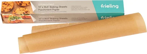 Vista 11 de Frieling Papel pergamino sin blanquear, revestimiento de silicona antiadherente reutilizable de doble cara, tamaño de hojas para congelar/hornear