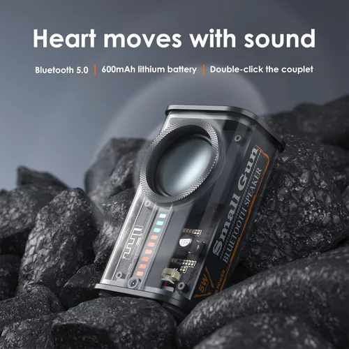 Vista 9 de Altavoz Bluetooth portátil con luces, mini altavoz Bluetooth inalámbrico transparente con TWS, perfecto pequeño altavoz con sonido HD y bajo
