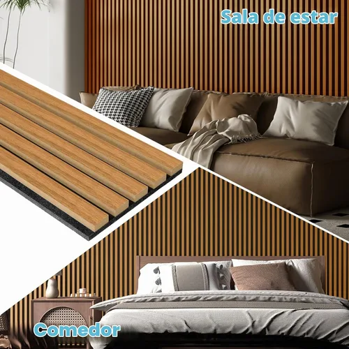 Vista 3 de Art3d - 2 piezas de panel acústico de listones, de 104 x 15.75 pulgadas para pared y techo, panel 3D acanalado absorbente de sonido con acabado