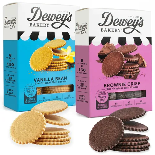 Vista 8 de Dewey's Bakery Meyer Lemon & Brownie Crisp Moravian Style Galletas Finas - Paquete variado, panadería fresca con ingredientes simples reales