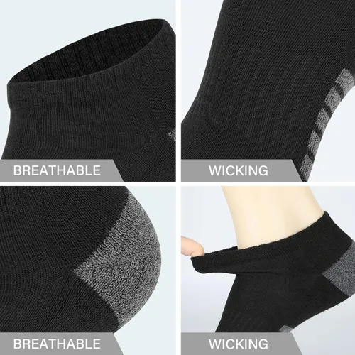 Vista 5 de COOVAN Mens Ankle Socks 8 Pairs Low Cut Sock 8 Pack Casual Short Sock Size 10-13