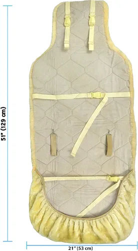 Vista 3 de Eurow funda para asiento de cuero genuino de oveja australiana, sin bordes - color champaña