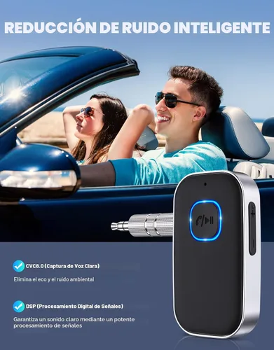 Vista 4 de COMSOON - Receptor Bluetooth 5.0 para auto, adaptador de auxiliar con cancelación de ruido, receptor de música para estéreo, audífonos con cable