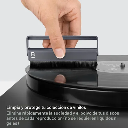 Vista 2 de Boundless Audio - Cepillo limpiador de discos - Cepillo antiestático de fibra de carbono para vinilo - Accesorios para tocadiscos para limpieza