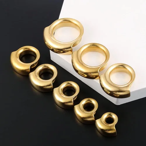 Vista 5 de LADEMAYH 2 tapones para silla de montar de meteorito geniales para mujeres y hombres, aretes expansores de acero inoxidable 316L