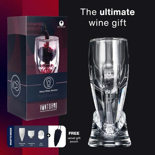 Vista 4 de Vintorio, aireador de vino Omni, decantador de primer nivel, el mejor regalo para los amantes del vino