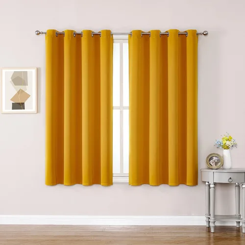Vista 61 de ChrisDowa - Cortinas cortas para ventana de 40 pulgadas para dormitorio - Cortinas cortas con ojales y aislamiento térmico para oscurecer