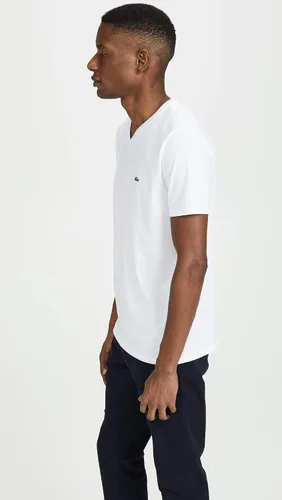 Vista 4 de Lacoste Camiseta de algodón Pima de manga corta con cuello en V para hombre