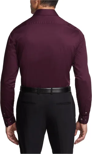 Vista 2 de Van Heusen - Camisa de vestir para hombre, corte entallado, cuello flexible, elástica, sólida.