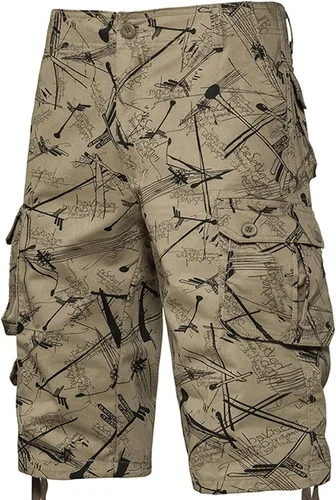Vista 3 de Yuzhih Pantalones de cintura media para hombre, lisos, cortos, con botones, pantalones maduros y constantes, con bolsillo, pantalones cortos