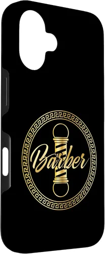 Vista 3 de Funda de regalo de graduación para iPhone 16 con logotipo de barbería barbería