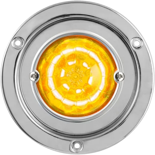 Vista 3 de GG Grand General 81910 - Luz LED de 18 luces clásica de sandía ámbar/ámbar con bisel de montaje de brida de acero inoxidable
