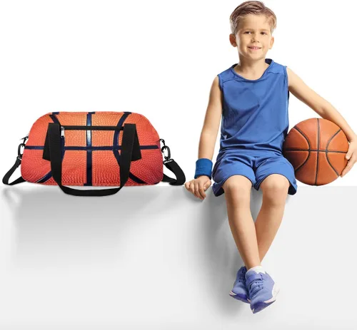 Vista 2 de Bolsa de lona para niños, bolsa de gimnasio deportiva para niños, niñas y adolescentes, bolsa de mano para el fin de semana, bolsa de viaje