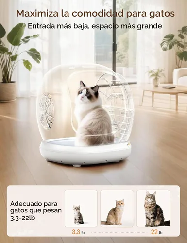 Vista 7 de [Usado] MeoWant - Arenero Automático para Gatos, Arenero Autolimpiable con Apertura Grande con Protección de Seguridad para Gatos Múltiples, Control
