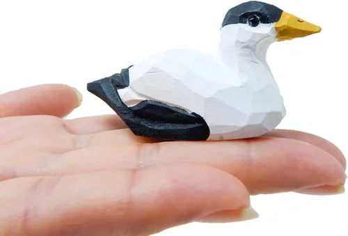 Vista 13 de Selsela - Estatua de pato tallada a mano en madera, miniatura de animal pequeño, decoración. Regalos inspirados en la naturaleza y coleccionables