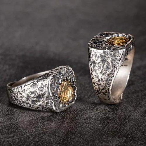 Vista 4 de Anillo Fenrir de cabeza de lobo nórdico para hombres y mujeres, anillo retro de plata de ley 925, anillo de runa rúnica vikinga, joyería de animal